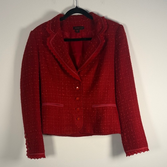 Simon Chang Jackets & Blazers - Simon Chang Red Tweed Blazer